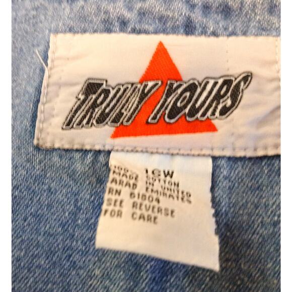 Vintage Truly Yours Washed Denim Dress/ Long/ Button Front w/Pockets/ 16W - Picture 7 of 10